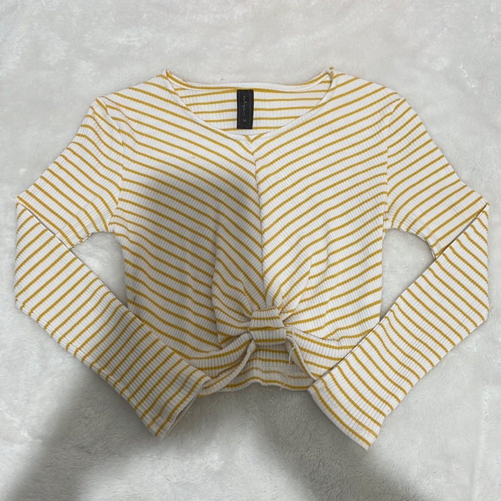 Cropped, Yellow Striped Shirt